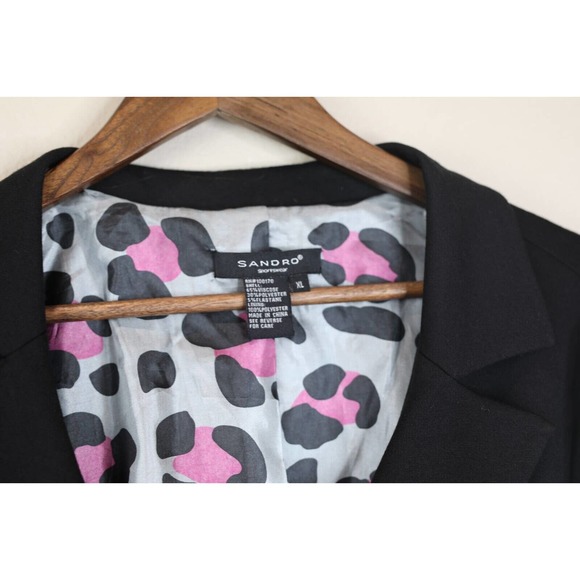 Sandro Vintage 3 Button Blazer XL Black Y2K Clueless - Picture 6 of 11